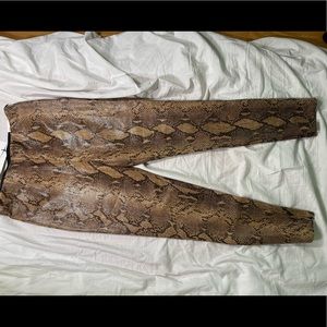 Zara faux leather snake print leggings